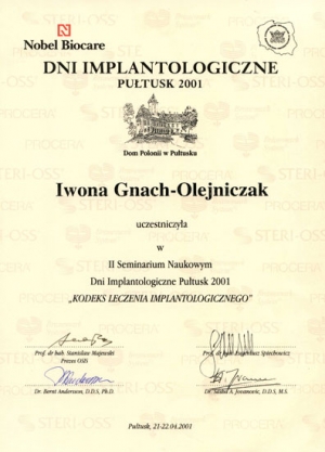 SEMINARIUM. Kodeks leczenia implantologicznego