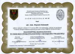 Diagnostka radiologiczna w chirurgii stomatologicznej szczękowo-twarzowej