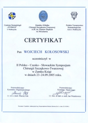 II Polsko-Czesko-Słowackie Sympozjum Chirurgii Szczękowo-Twarzowej