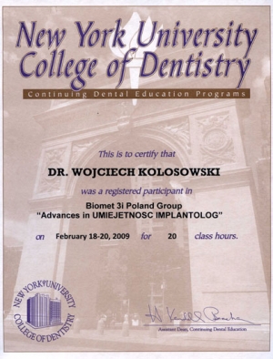 BIOMET 3i POLAND GROUP - IMPLANTOLOG