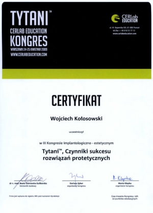 TYTANI CERTYFIKAT