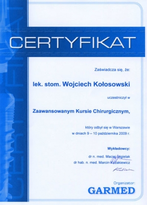 GARMED ZAAWANSOWANY KURS CHIRURGICZNY