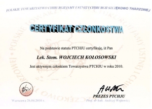 PTCHJU CERTYFIKAT CZŁONKOSTWA